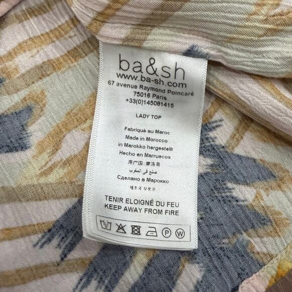 Ba&sh Calysta Crinkled Blouse in Kaleidoscope size Small - Picture 7 of 8